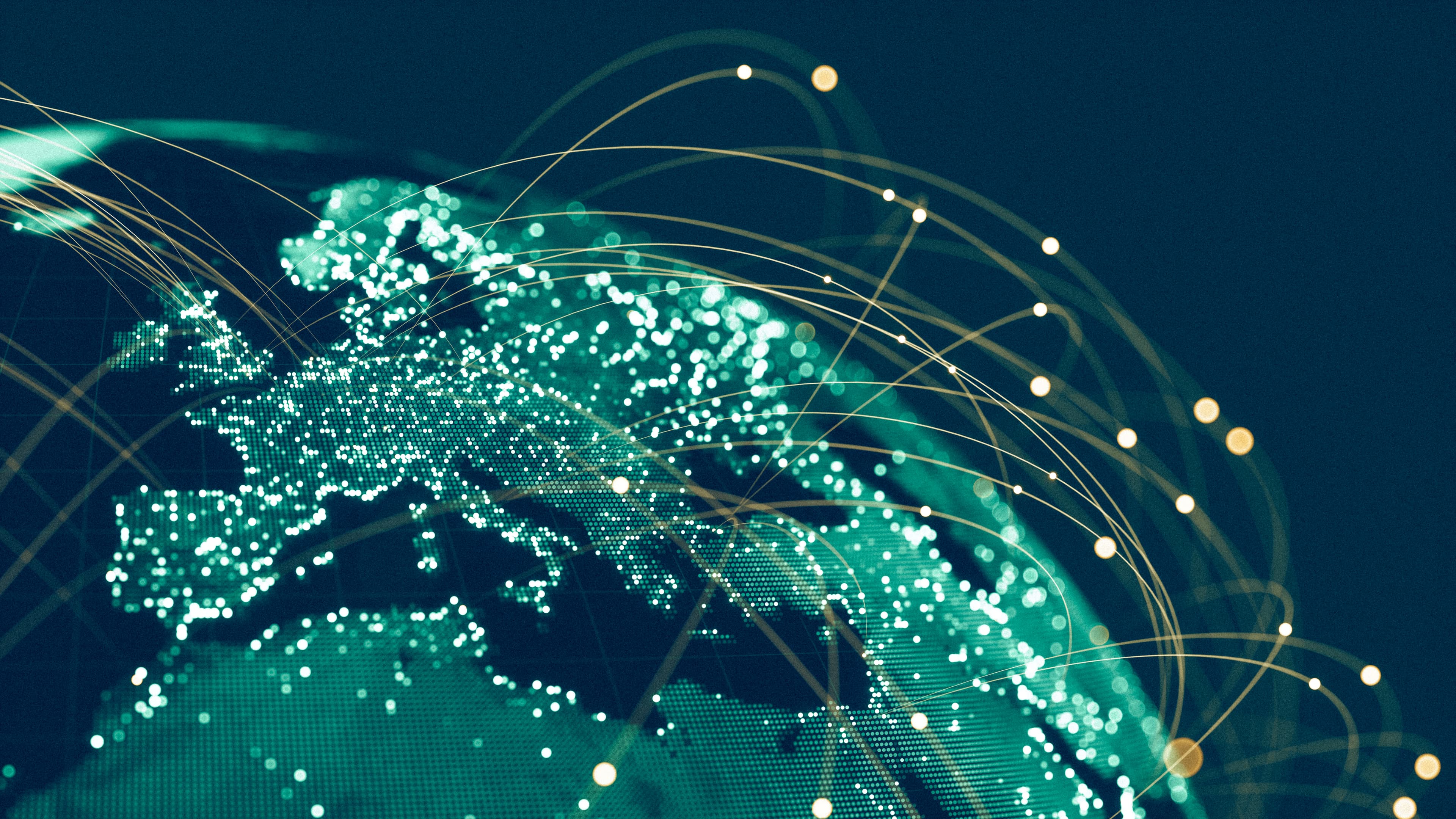 An image representing global communication, featuring a world map with connecting lines or icons symbolising seamless communication and collaboration across international borders.